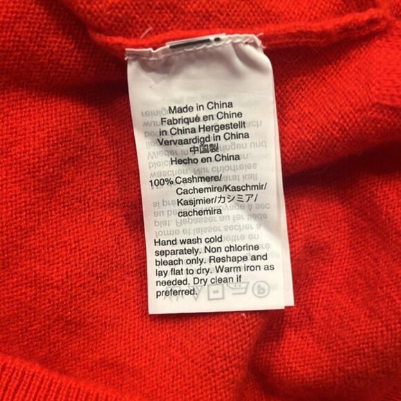 J.crew women’s red 100% cashmere crew neck sweater size medium. - Picture 6 of 7